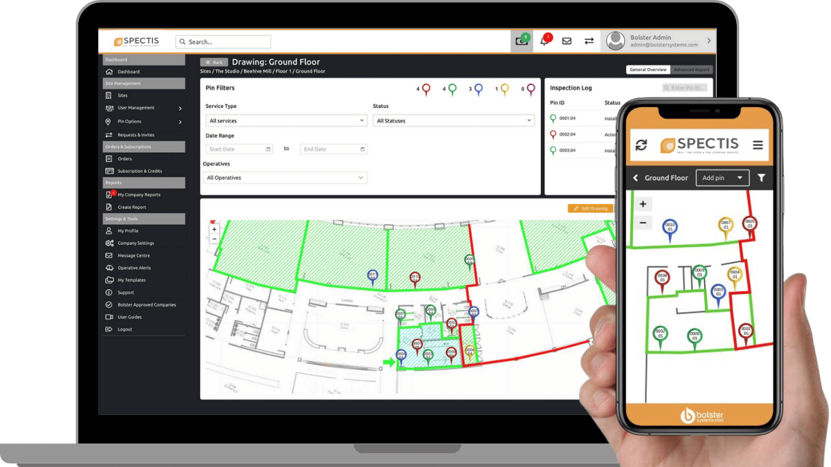 Track Live Fire Door Survey Report with Bolster  